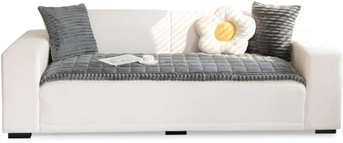 TOPCHANCES Sofa Überzug,2024 Neue Verdickter Cordstoff Universelle rutschfeste Sofabezug 2/3/4 Sitzer Für L Form Eckcouch Waschbar Sofabezug Hund Katze Kratzschut(Cord Dunkelgrau,70×150cm 1 Stück)