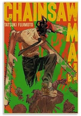 CTATOGE Chainsaw Man Anime Poster Canvas Painting Wall Art Picture Home Decor Print For Bedroom Living Room 12x18inch(30x45cm) Unframe-style