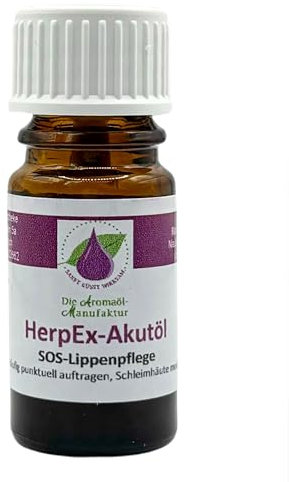Die Aromaölmanufaktur HERPEX AKUTÖL 5ml - Aroma Öl gegen Lippenherpes - 100% natürliche ätherische Öle zur Pflege bei ersten Anzeichen von Herpes