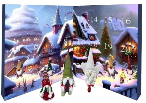 KOBONA Weihnachtswichtel Adventskalender 2024, Wichtel Puppe Weihnachts-Adventskalender 2024, 24 Tage Christmas Vacations Adventskalender, Weihnachtswichtel Dekorationen