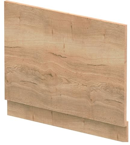 Balterley Wooden Bath End Panel 750mm, End Bath Panels with Plinth, Straight Bathroom Panels for Bathtub, Water Resistant Panel Covering for Bathroom Baths and Soaking Tubs (Autumn Oak)