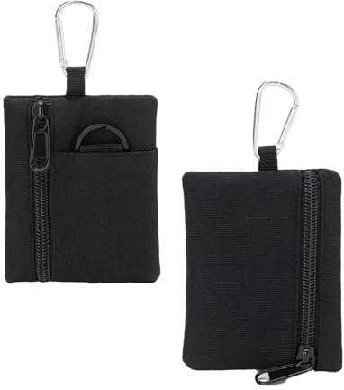 Sdhgerh Mini Bauchtasche Multifunktional Gürteltasche mit Haken Tasche Doppelseitiger Reißverschluss Hüfttasche Herren Damen für Outdoor Camping Wandern Radfahren Klettern ‎Schwarz