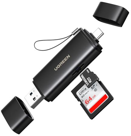 UGREEN UHS II Lector Tarjetas SD 4.0 312 MB/s USB C 3.0 Adaptador Micro SD TF de Aluminio Card Reader Type C Compatible con iPhone 16 Plus Pro MAX 15 MacBook Pro Air iPad Galaxy S25 Ultra