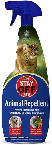 Stay Off Ready to Use Spray 750ml Animal Repellent to Stop Cat, Dog & Bird Fouling Protects Lawns, Gardens, Patios, Flower Beds & Plants | Indoor & Outdoor Use, Fast-Acting & Long-Lasting