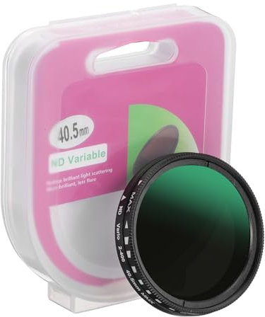 PATIKIL Filtro ND 40.5mm, Filtro ND Variabile ND2-ND400 Filtro a Densità Neutra Regolabile Vetro Ottico Sottile con Cappuccio per Obiettivo Fotocamera Video Vlog Ritratto Fotografia, Nero