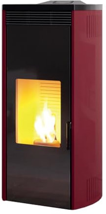 Stufa a pellet ARIA CANALIZZATO Palazzetti Giorgia 12kW PRO3 Cod. 805805890 - in acciaio rosso, ventilata con 0-Speed Fan, design moderno, alta efficienza energetica