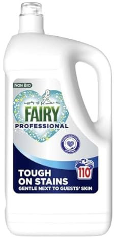 Masterpart Fairy Non-Bio - Detergente líquido profesional para ropa, 4,95 litros, 110 lavados, elimina manchas, suave para la piel, apto para uso profesional