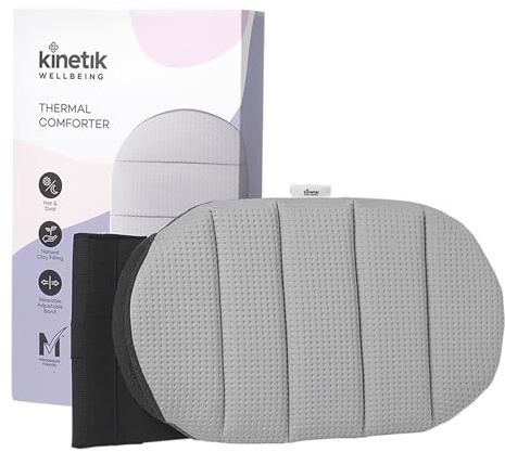 Kinetik Wellbeing Thermal Comforter, Microwavable Heat Pad for Pain Relief | Heat & Freeze Therapy, 2 Reusable Clay Packs, Secure Band, Menopause & Menstrual Relief