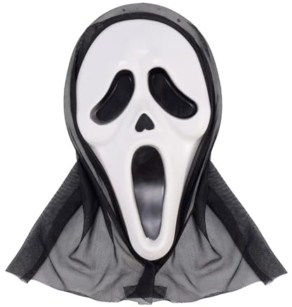 Costumed Scream Halloween Horror Maske - für Herren & Damen als Kostüm für Halloween - Kostümmaske Ghostface Verkleidung Ghostmaske