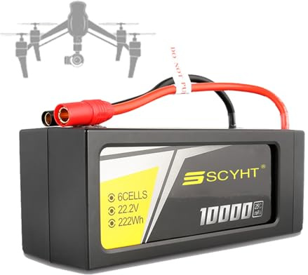 SSCYHT 6S Lipo-Akku 22,2 V Lithium-Akku 10000 mAh Drohnen-Akkus 10 Ah Ersatzakkus mit USB-Anschluss und Anzeige für 50 W – 222 W Motor-Kit,22.2v10000mah 1pack