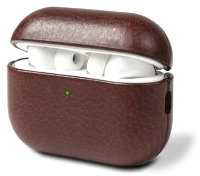 GOOD WILHELM Lederhülle für AirPods Pro 3 – Handgefertigtes Premium Case aus pflanzlich gegerbtem Echtleder, Schutzcase mit natürlicher Patina, (Chocolate, Airpods Pro 3)