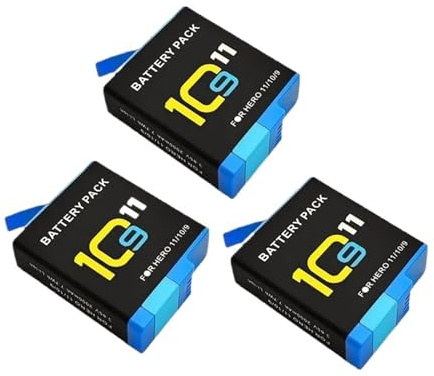 Compatibile con la batteria della fotocamera GoPro Hero 9 10 11 da 2000 mAh,accessori(3PCS Battery)