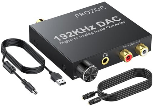 192kHz DAC Digital zu Analog Audio Konverter DA Wandler Optisch SPDIF Koaxial zu 3,5mm RCA Stereo Audio