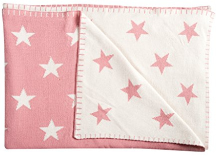 Schardt - Kuscheldecke Big Star Rosa - Flauschige Babykuscheldecke aus 100% Baumwolle - Vielseitig verwendbare Babydecke - Zum Schlafen, Spielen, Kuscheln - Als Decke für unterwegs - 95×120 cm