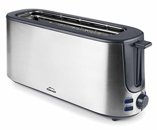 Lacor Lange Offnung Toaster, 1000 W | Aus lebensmittelechtem Edelstahl gefertigt; hohe Korrosionsbeständigkeit und Haltbarkeit im täglichen Gebrauch