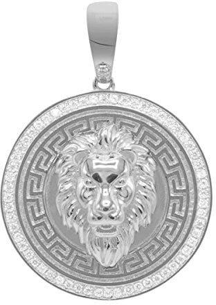 .iced-out. 925 Sterling Silber Anhänger - GREEK 3D LION