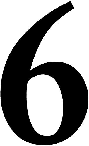 Zahlen-Aufkleber Nr. 6 in schwarz I Höhe 10 cm I selbstklebende Haus-Nummer, Ziffer zum Aufkleben für Außen, Briefkasten, Tür I wetterfest I kfz4716