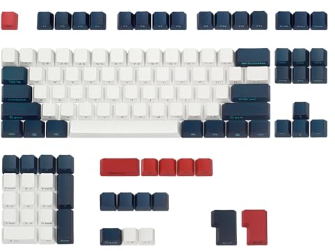 HZYZ Keycaps PBT Side Printed Keyset for 61/87/104/108 MX Switches Mechanical Gaming Keyboard(Navy Blue)