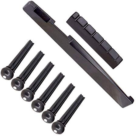 SDENSHI 8Pcs Guitar Bridge Pins Saddle Nut For Left Handed Acoustic Guitar Parts