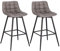 WOLTU Barhocker 2er Set Designer Barstuhl Hocker Tresenhocker Bistrohocker mit Fußstütze Kunstleder Metall Dunkelgrau