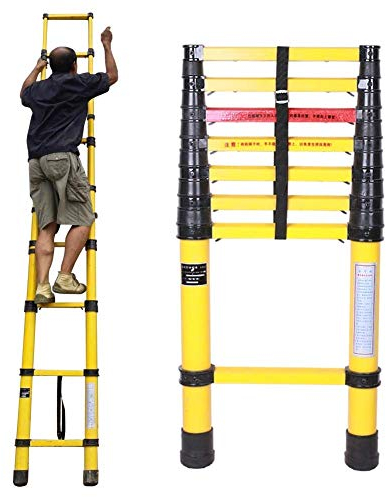 MTYLX Leitern, Teleskopleiter, Isolier Teles Hohe Leiter Für Elektrische Arbeit, Multi Purpose Folding Schiebeleitern Für Dachdachaußen Indoor, Schlägt 150Kg,4M / 13.1Ft,4M / 13.1Ft