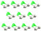 Generic LV5P Klingel, 10 Pcs Angel, Bissanzeiger, Glocke Angeln für Das Meeresfischen im Freien Angelruten Angelzubehör, Metall(Grün und Silber Ton), Acrylic, Beige