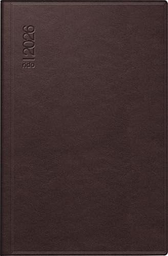 BRUNNEN rido/idé Taschenkalender Mod. Partner/Industrie I '26 | A7, Leder, dunkelrot, Kinderbett