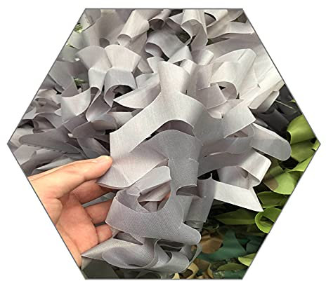 Sonakia Filet De Camouflage Renforcé Gris,Filet Militaire, Épaissir Filet De Camouflage en Tissu Oxford,pour Camping,Chasse,pergola,décoration,Filet D'ombrage De Crème Solaire,1.5x3m(4.9 * 9.8ft)