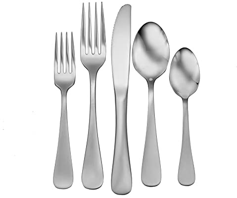 Liberty Tabletop Satin Annapolis Besteck-Set, 60-teilig, für 12 Besteck, hergestellt in Amerika, USA