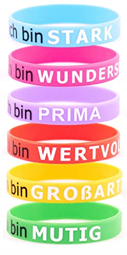 LOY Loops Motivationsarmbänder Inspirierende Silikon Armbänder Gummi Armbänder 6-teiliges Armbandset für Herren und Damen, Sport-Party-Dekoration-Geschenk Grösse: Erwachsene / Adult / Teens