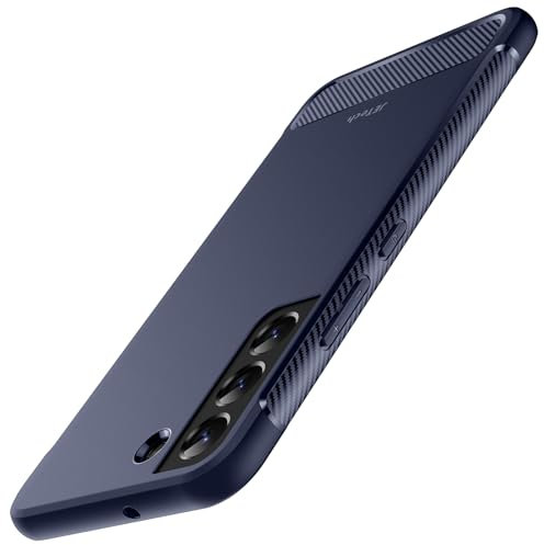 JETech Coque Fine Compatible avec Samsung Galaxy S22 5G 6,1 Pouces, Housse de Téléphone Mince avec Design en Fibre de Carbone, Anti-Choc (Bleu)
