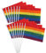 TRIXES 15 Stück wehende Regenbogenfahnen – kleine Regenbogenfahnen mit Stöcken – LGBTQ+ Pride Accessoires für eine Parade, Party, ein Festival – Wanddekoration für Haus, Auto und Garten