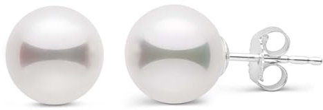 Damen-Ohrringe aus 925er Sterlingsilber mit 8,5-9 mm Akoya-Zuchtperlen aus Japan – Elegante Perlenohrringe in Sterling Silber