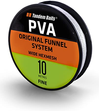 Tandem Baits PVA-Netz Ersatznetz für Boilies Hexmesh Mesh | PVA-Schlauch für Fischfutter | Karpfen Anfüttern & Angeln | Futterschlauch für Köder | Karpfenzubehör Profis Hobby-Angler Breit Fein 10 m