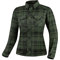SHIMA RENEGADE LADY 2 Motorrad Hemd Damen - Verschleißfest Baumwolle Karierte Motorradjacke Damen mit CE Protektoren, FiberQL - Aramid und Kühlungsschicht, Reißverschluss (Grün, L)