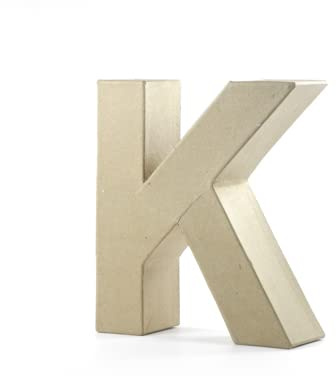 Pracht Creatives Hobby Papp-Buchstabe K | 17,5x5,5 cm | Pappbuchstaben zum Bemalen Basteln Dekorieren Pappmaché