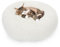 ALLSOPETS Beruhigendes Hundebett für Kleine und Mittelgroße Hunde Waschbares Donut-Katzenbett mit Rutschfester Unterseite Weiches Rundes Plüsch-Hundebett (Schneeweiß, 60cm)