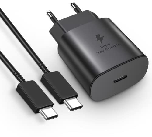 Caricatore Samsung USB C Rapido 25W with Cavo Caricabatterie Cable Type C Compatible per Samsung Galaxy S22 Plus/S22 /S22 ULTRA/S21/S21 FE 5G/S21 Plus/S20/S20 FE/Note 20