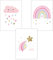 3er Set Poster Regenbogen Wolke Blume Einhorn Tier Kinderzimmer Deko Bilder Set Junge Mädchen Babyzimmer Kinderbilder (Stil 2,21x30cm)