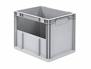 PROREGAL Eurobox NextGen Insight | HxBxT 32x30x40cm | 30 Liter | Seite offen | Eurobehälter, Transportbox, Transportbehälter, Stapelbehälter
