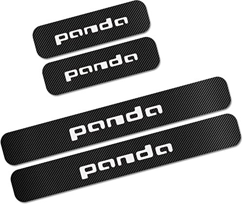 EAGLEG 4 Pezzi Adesivi Battitacco in Fibra Carbonio Auto, per Fi-at 500 Panda Punto Tipo Abarth, Esterno Battitacco Protezione Plates Anti-Graffio Scuff, Car Styling Decorativi Accessori, Panda