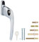 XFORT Cranked Locking Window Handle Installation Kit in Polished Chrome, Right Hand UPVC Window Handle Replacement, Offset Lockable Window Lever