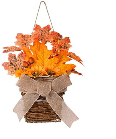 Ghirlanda di foglie autunnali, decorazione autunnale da appendere alla porta, ghirlanda autunnale per soggiorno, porta d'ingresso, hotel