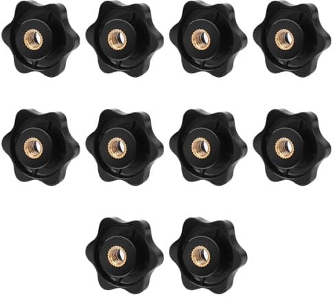 10 Piece M8 Clamping Knob Set - Plastic Star Shape Knurled Nuts With M8 Thread