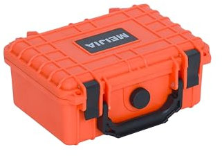 MEIJIA Waterproof Protective Hard Case,Camera Case with Customizable Foam, Fit use of Camera,Drones,Lens,8.12x6.56x3.56inches (Orange)