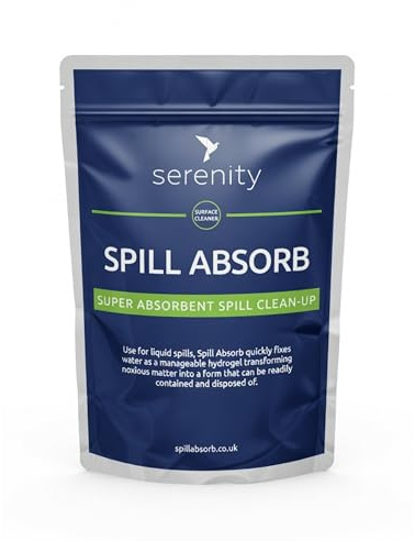 Spill Absorb Liquid Absorbent Powder Instantly Absorbs Liquid Spills Reducing Slip Risk & Clearing Hazardous & Non Hazardous Spills Safely 500G Pouch of 1