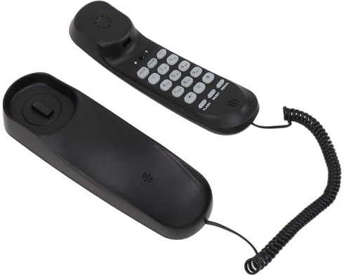 Téléphone Mural, Téléphone Filaire Réglable avec Son Clair, Téléphone Fixe Mural pour la Maison, L'hôtel et Le Bureau (Black)