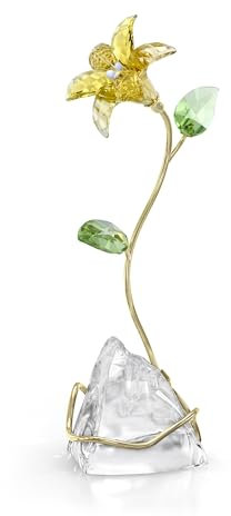 Swarovski Figurina di giglio Florere, cristalli multicolore e metallo rifinito color oro, parte della collezione Swarovski Florere