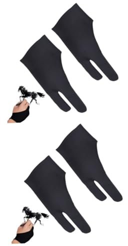 NUOBESTY 4 Stück nylon handschuhe nylon gloves drawing glove Zeichnen-Handschuhe artist glove Künstlerhandschuh zum Zeichnen Zeichenhandschuh für Tablet gewidmet Tablette digitales Tablet