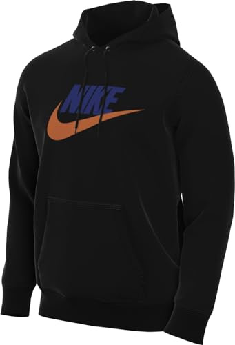 Nike Herren Top M Nk Club FL Hoody, Black/Black, FN3104-010, S